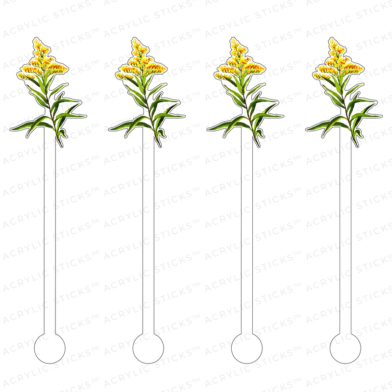 GOLDEN ROD FLOWER ACRYLIC STIR STICKS