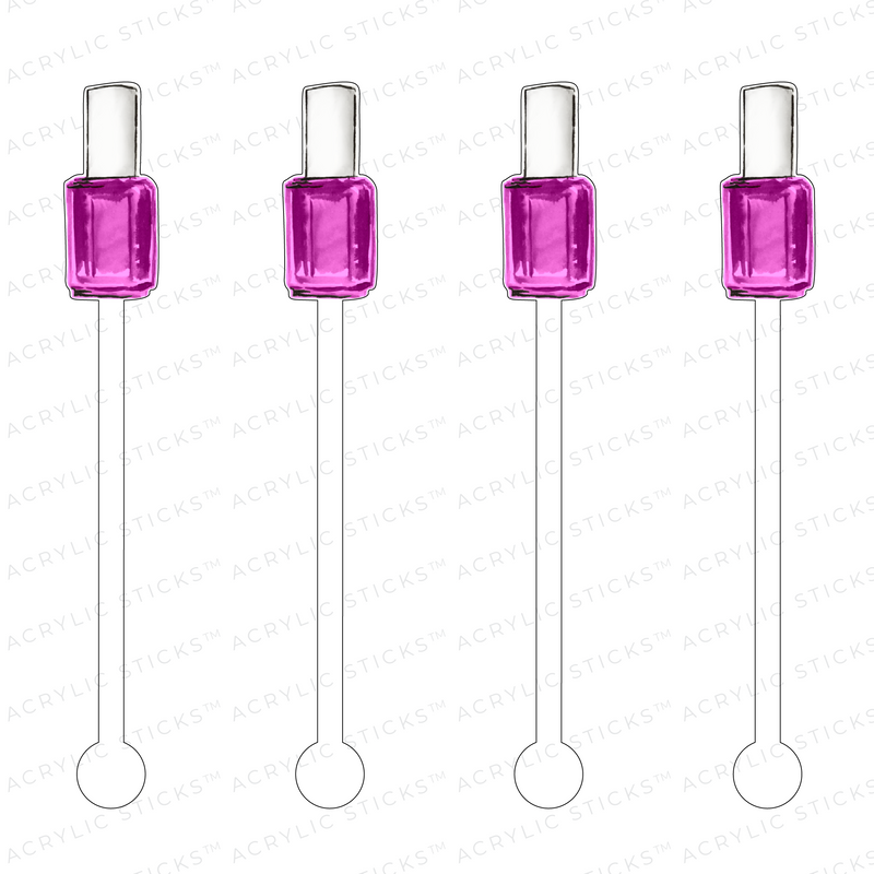 PINKY PURPLE NAIL POLISH ACRYLIC STIR STICKS