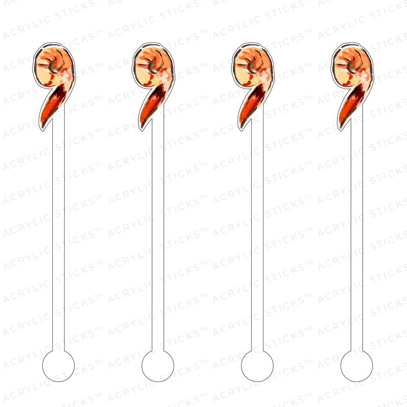 SHRIMP COCKTAIL ACRYLIC STIR STICKS