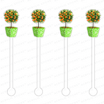 POTTED ORANGE TOPIARY ACRYLIC STIR STICKS