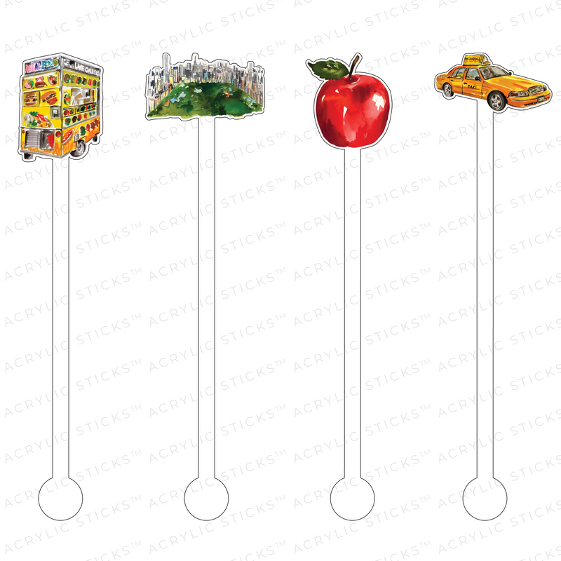 NEW YORK ACRYLIC STIR STICKS COMBO