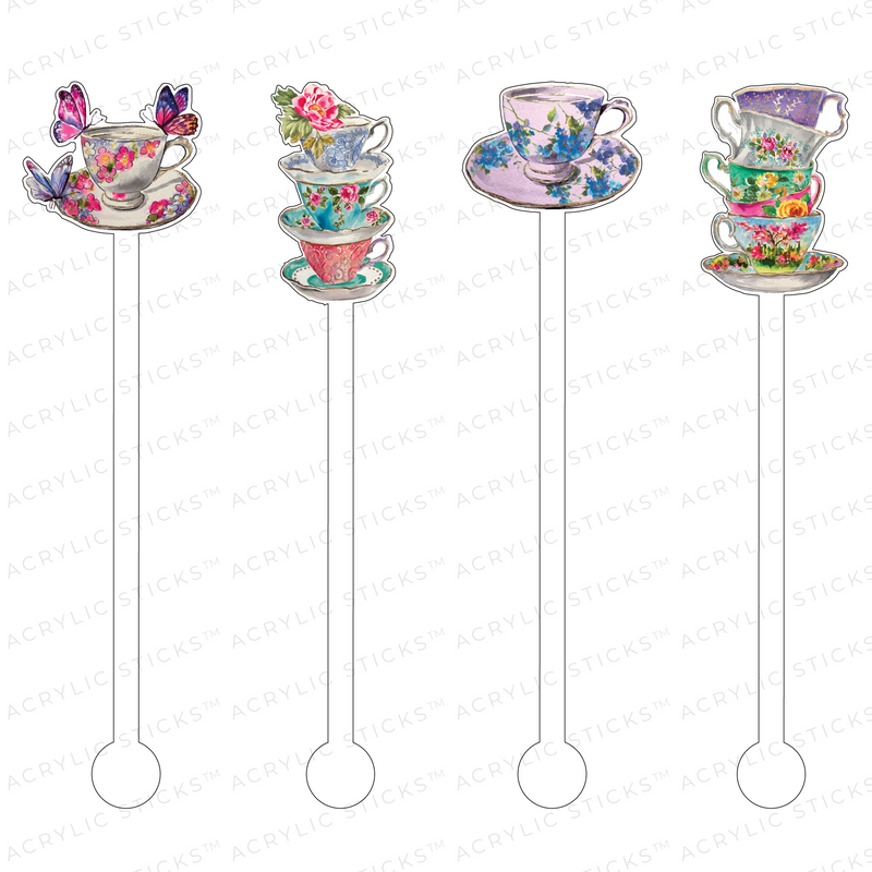 TEACUPS ACRYLIC STIR STICKS COMBO