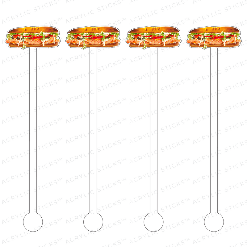 SHRIMP PO BOY ACRYLIC STIR STICKS