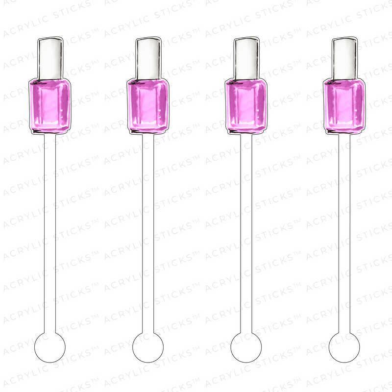 PREPPY PINK NAIL POLISH ACRYLIC STIR STICKS