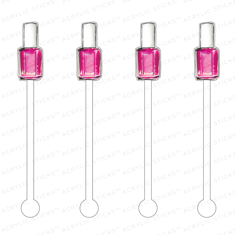 PINK NAIL POLISH ACRYLIC STIR STICKS