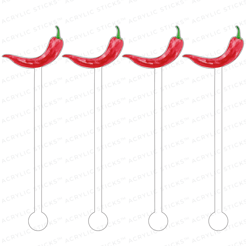 SPICY RED PEPPER ACRYLIC STIR STICKS