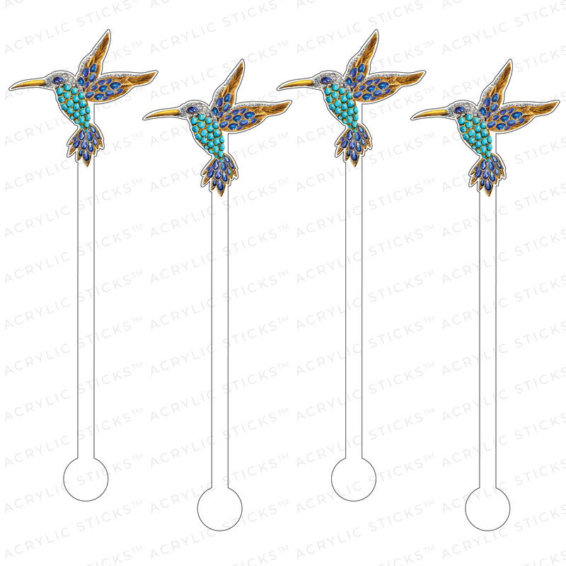 HUMMINGBIRD BROOCH ACRYLIC STIR STICKS