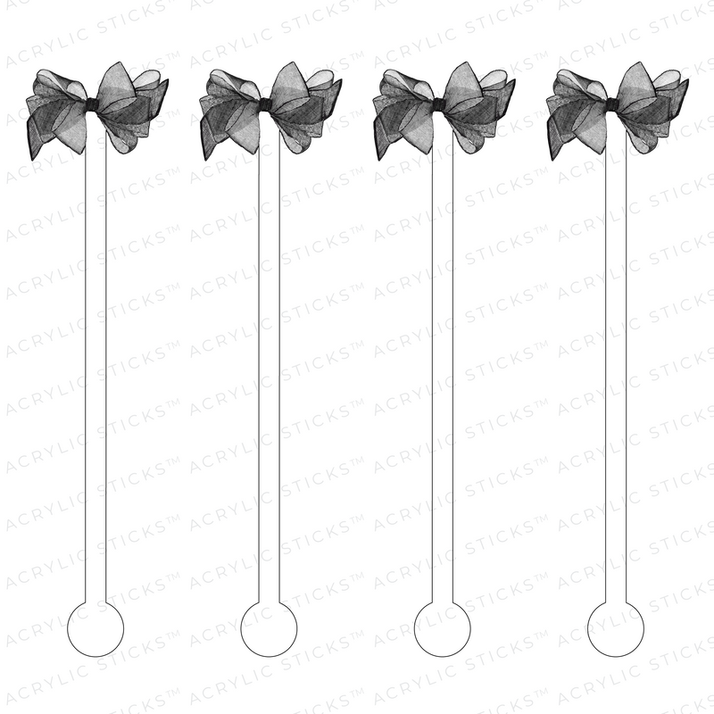 BLACK HORSE HAIR BOW ACRYLIC STIR STICKS