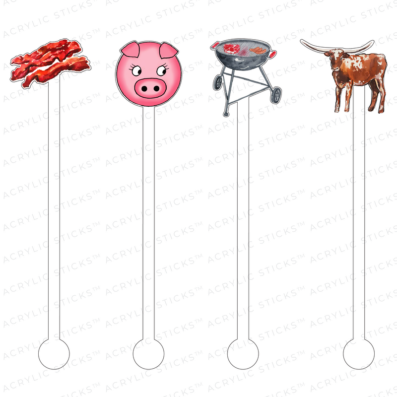BACKYARD BBQ ACRYLIC STIR STICKS COMBO