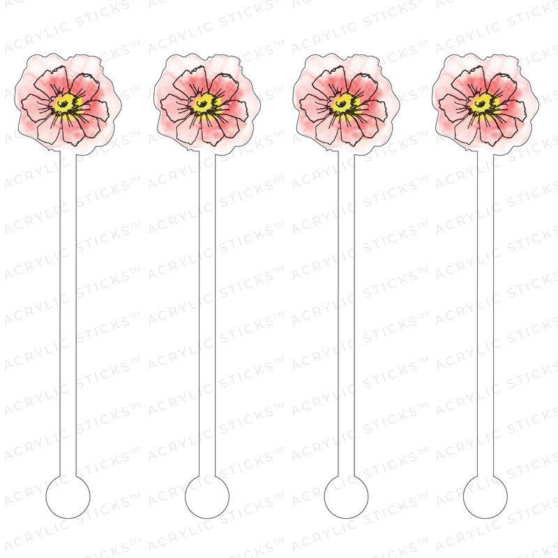 ANJELICA ANEMONE PEACH ACRYLIC STIR STICKS