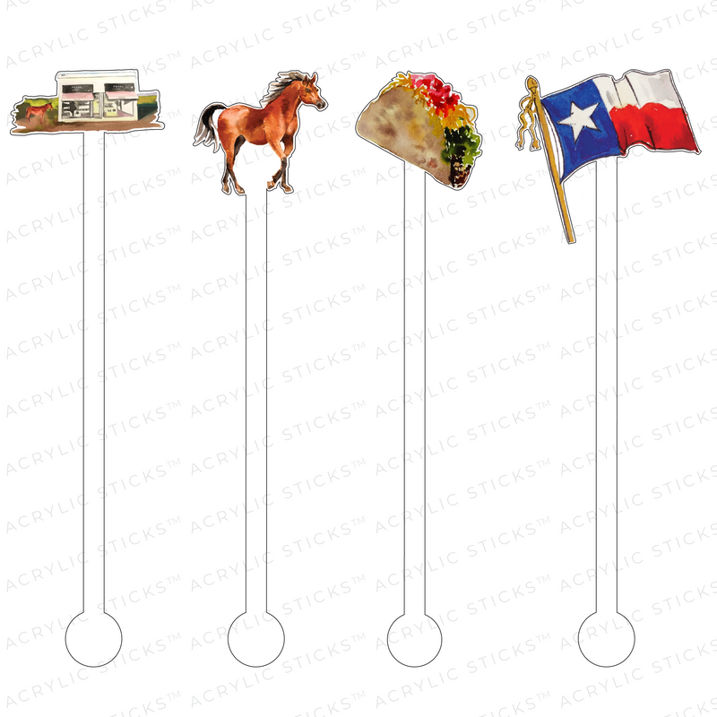 TACOS IN MARFA ACRYLIC STIR STICKS COMBO