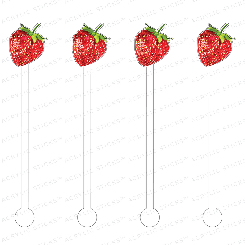 SWEET STRAWBERRY ACRYLIC STIR STICKS
