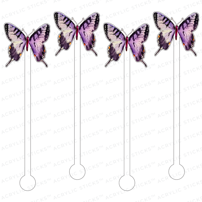 LILAC CHARM BUTTERFLY ACRYLIC STIR STICKS