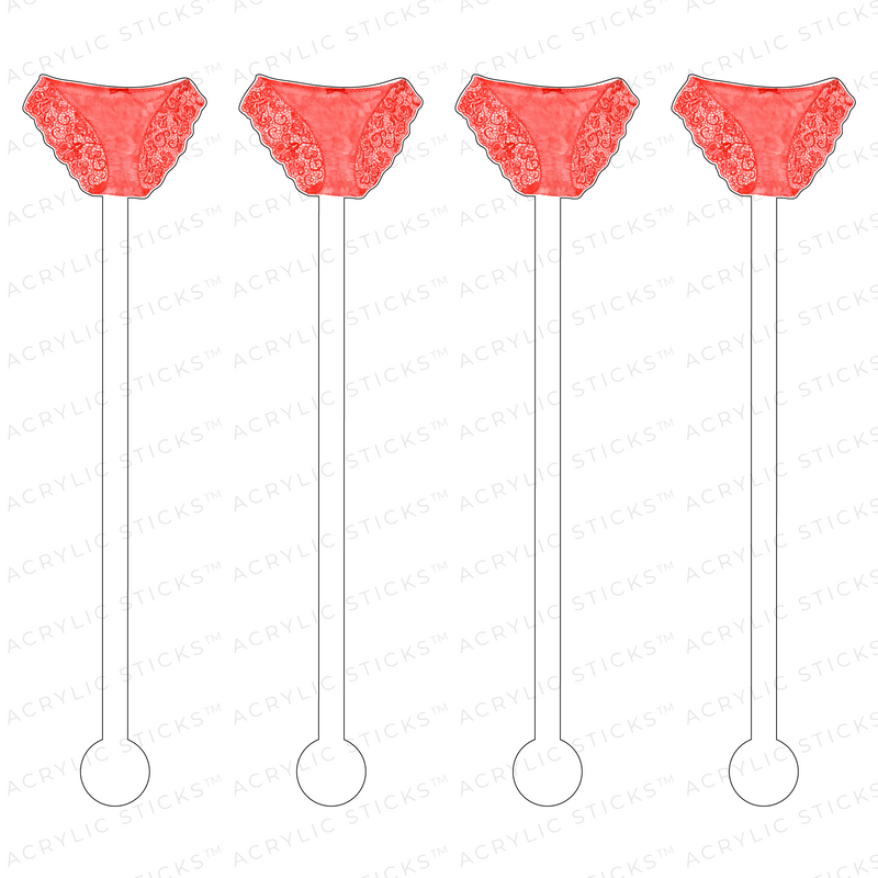 RED LACE UNDIES ACRYLIC STIR STICKS