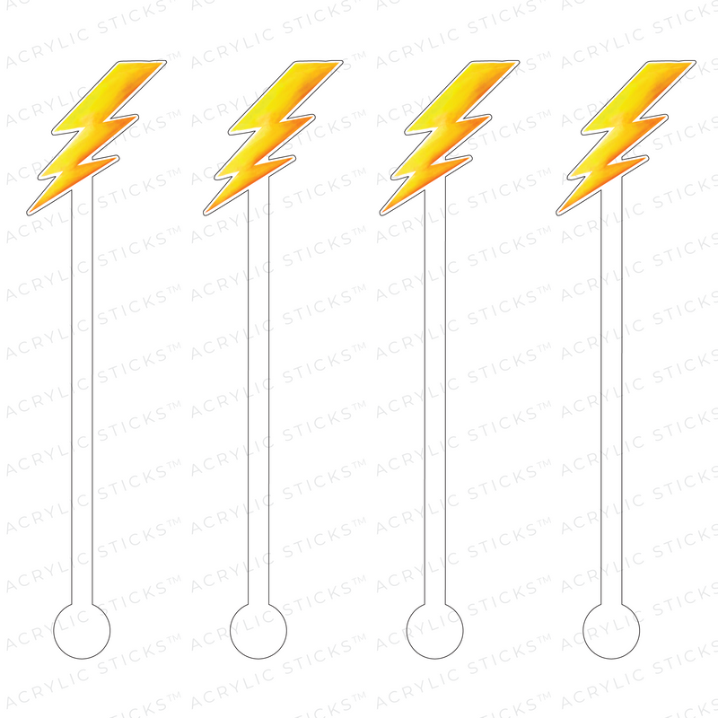 LIGHTENING BOLT ACRYLIC STIR STICKS