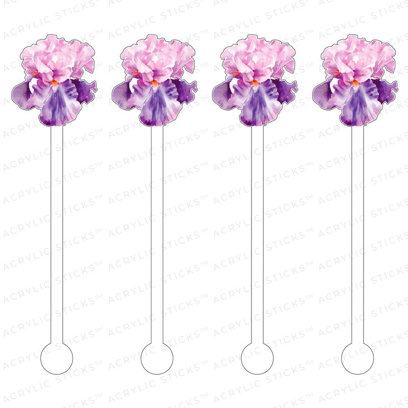LILAC IRIS ACRYLIC STIR STICKS