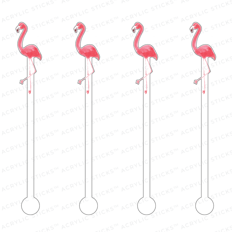 PINK FLAMINGO ACRYLIC STIR STICKS