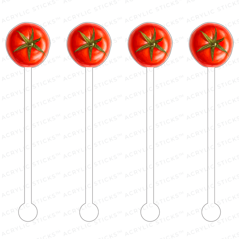 TOMATO ACRYLIC STIR STICKS