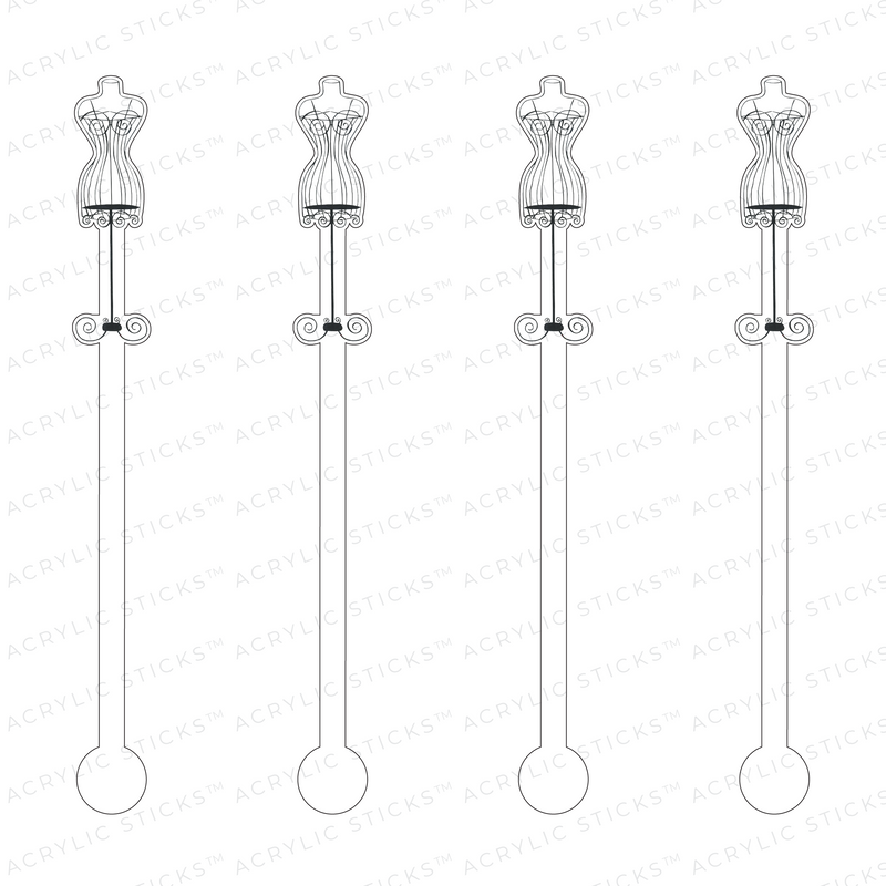 SILHOUETTE STAND ACRYLIC STIR STICKS