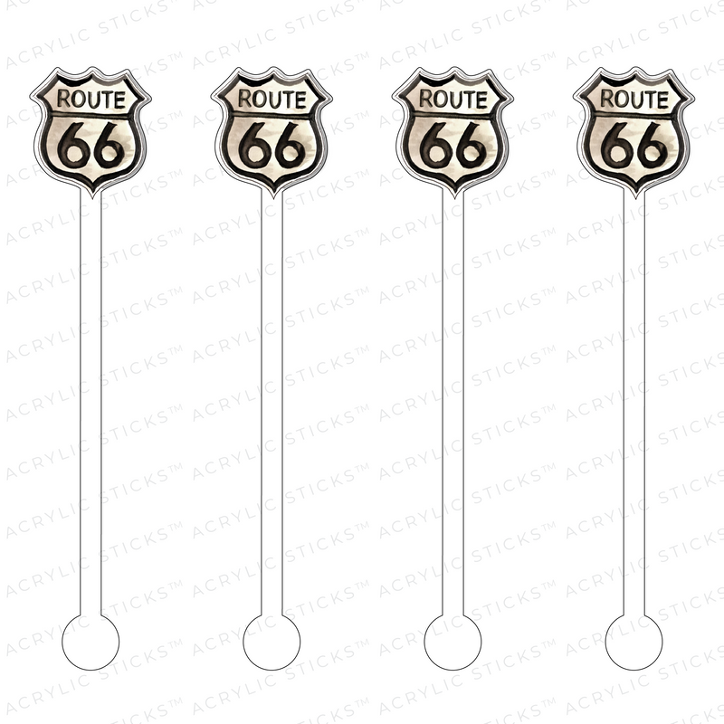 ROUTE 66 SIGN ACRYLIC STIR STICKS