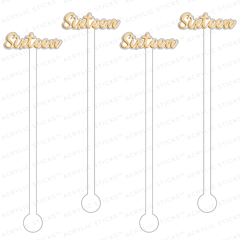 SIXTEEN ACRYLIC STIR STICKS