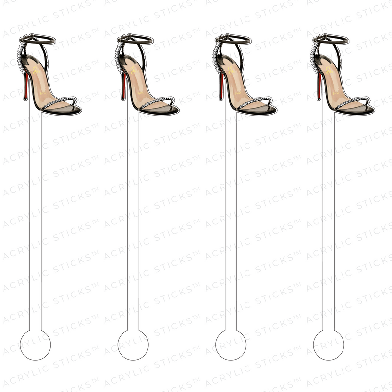 SPIKE STRAPPY HEEL ACRYLIC STIR STICKS