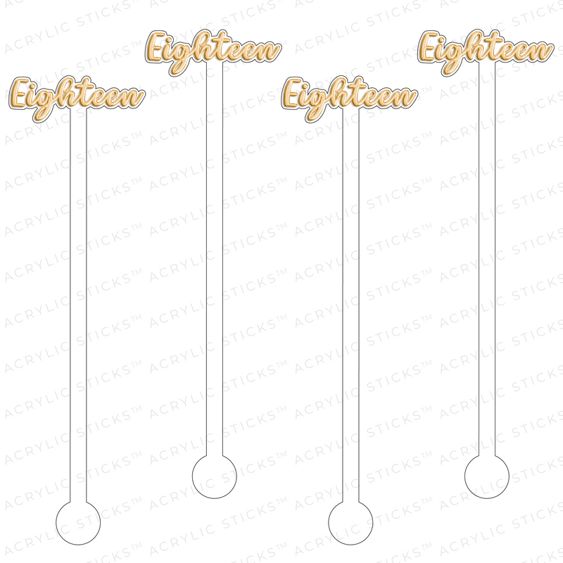 EIGHTEEN ACRYLIC STIR STICKS