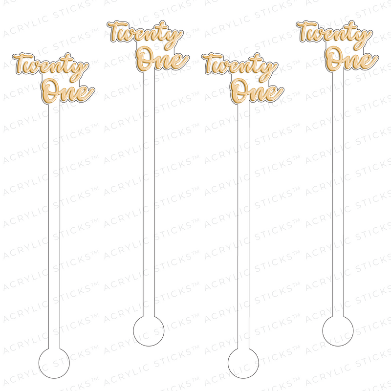 TWENTY-ONE ACRYLIC STIR STICKS