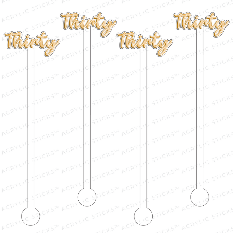 THIRTY ACRYLIC STIR STICKS