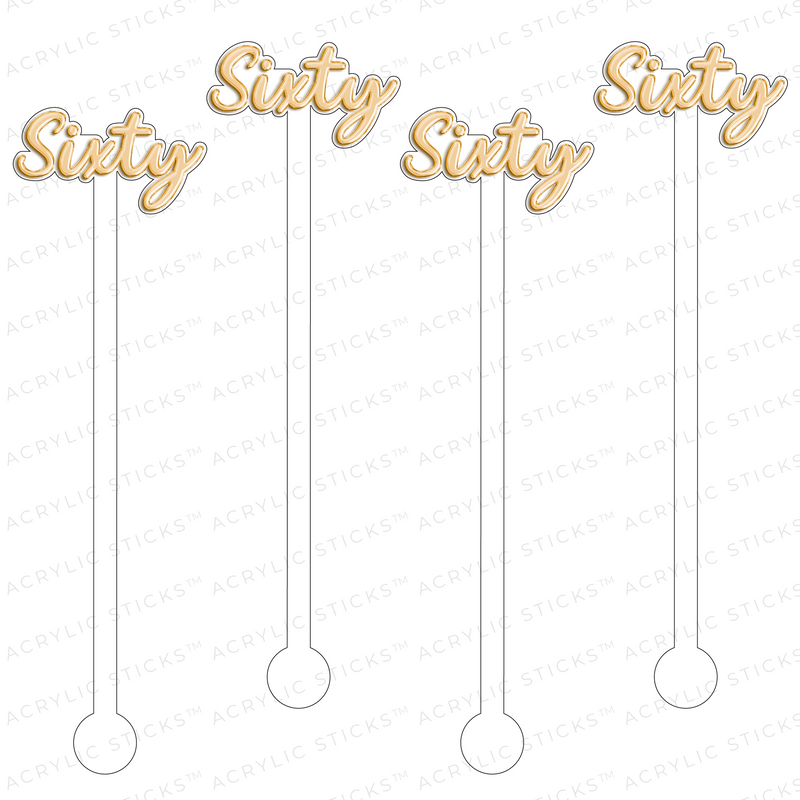 SIXTY ACRYLIC STIR STICKS