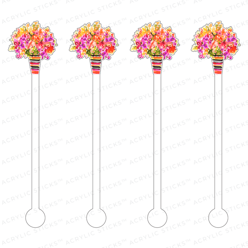 MOD BRIGHT BLOOMS ARRANGEMENT ACRYLIC STIR STICKS