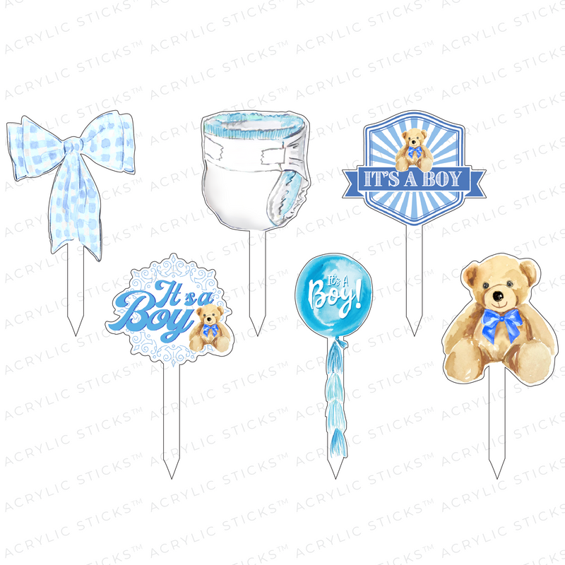 BABY BOY ACRYLIC PARTY PIK STICKS COMBO