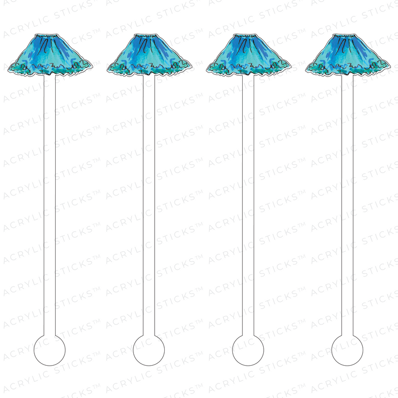 TURQUOISE TUTU ACRYLIC STIR STICKS