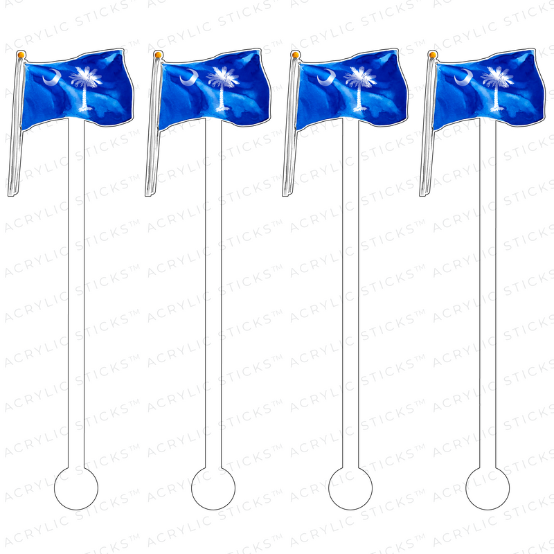SOUTH CAROLINA STATE FLAG ACRYLIC STIR STICKS