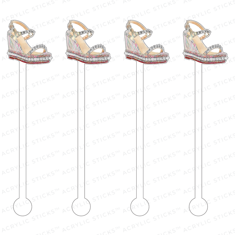 WEDGE SANDAL ACRYLIC STIR STICKS*