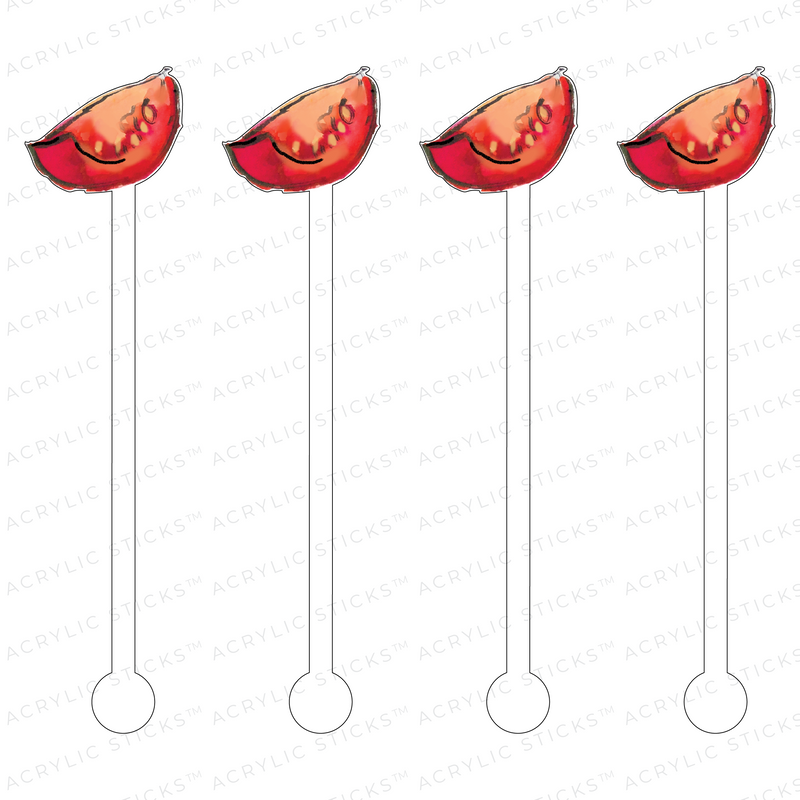 TOMATO SLICE ACRYLIC STIR STICKS