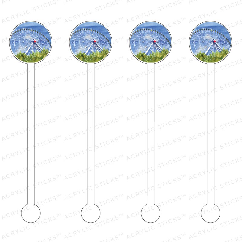 STATE FAIR OF TEXAS FERRIS WHEEL ACRYLIC STIR STICKS