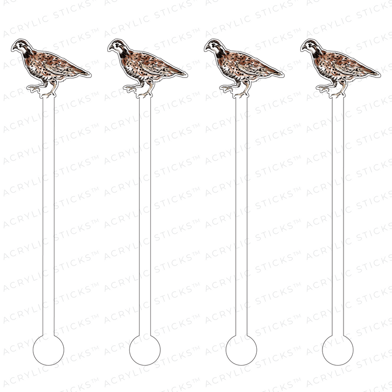 NORTHERN BOBWHITE QUAIL ACRYLIC STIR STICKS