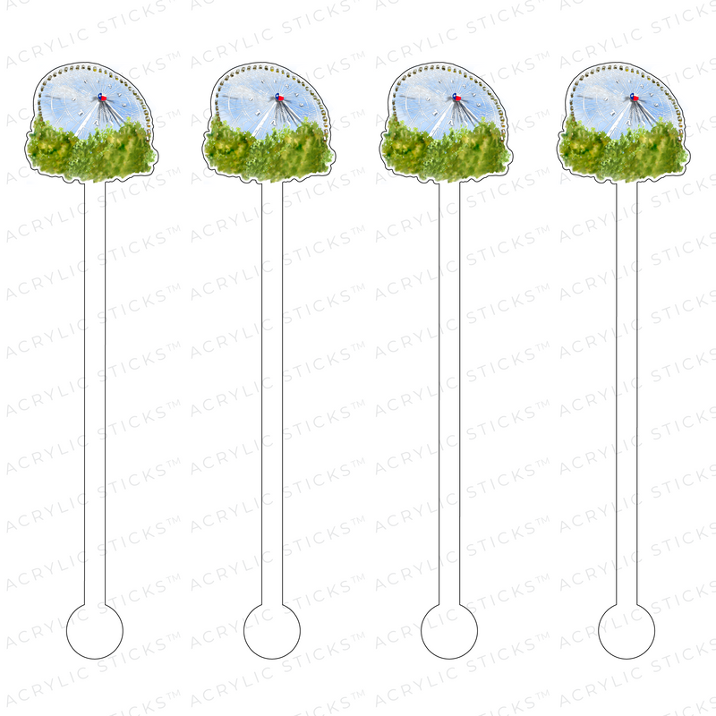 STATE FAIR OF TEXAS FERRIS WHEEL ACRYLIC STIR STICKS