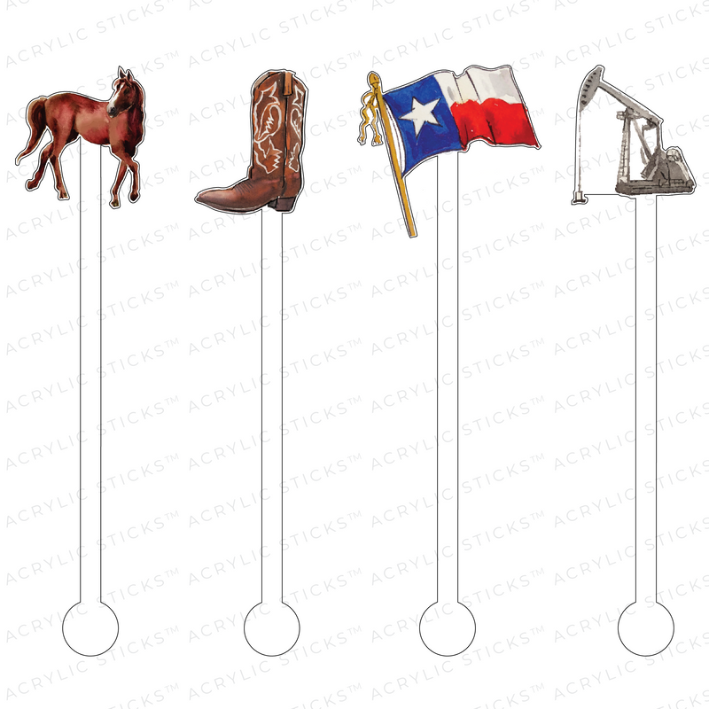TEXAS ACRYLIC STIR STICKS COMBO