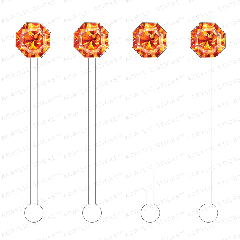 ORANGE SAPPHIRE GEMSTONE ACRYLIC STIR STICKS