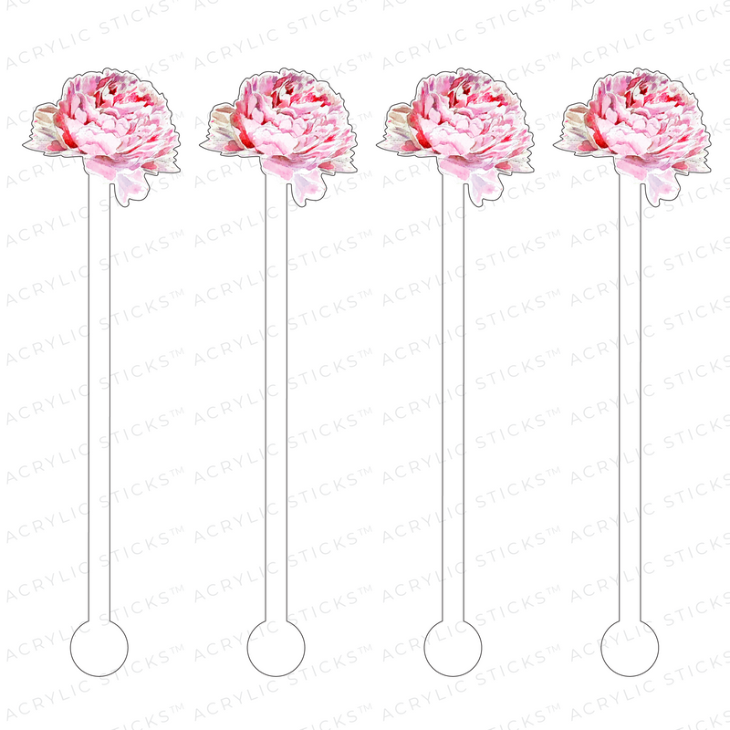 PASTEL PINK PEONY ACRYLIC STIR STICK