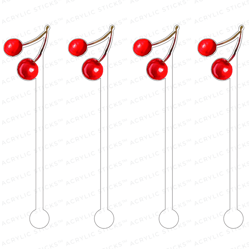 CHERRIES ACRYLIC STIR STICKS