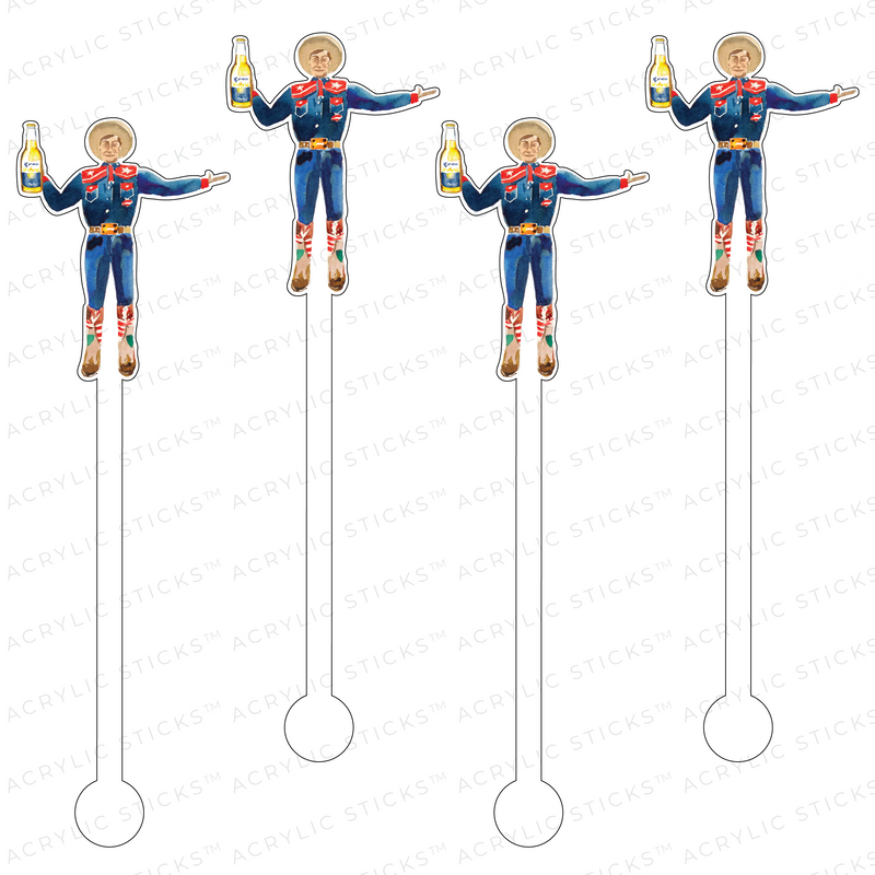 BIG TEX HEARTS CERVEZA ACRYLIC STIR STICKS