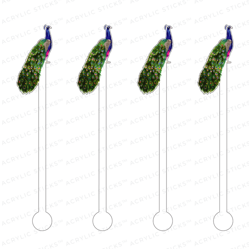 PEACOCK ACRYLIC STIR STICKS