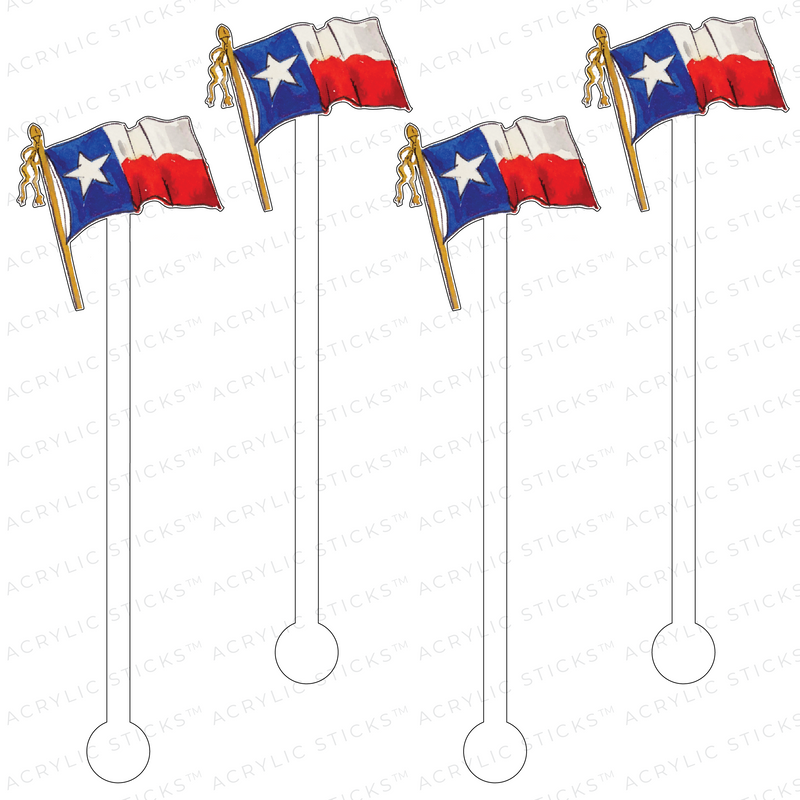 TEXAS FLAG ACRYLIC STIR STICKS