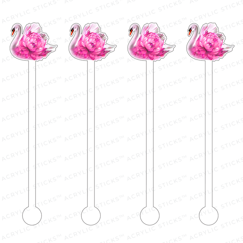 PEONY SWAN ACRYLIC STIR STICKS