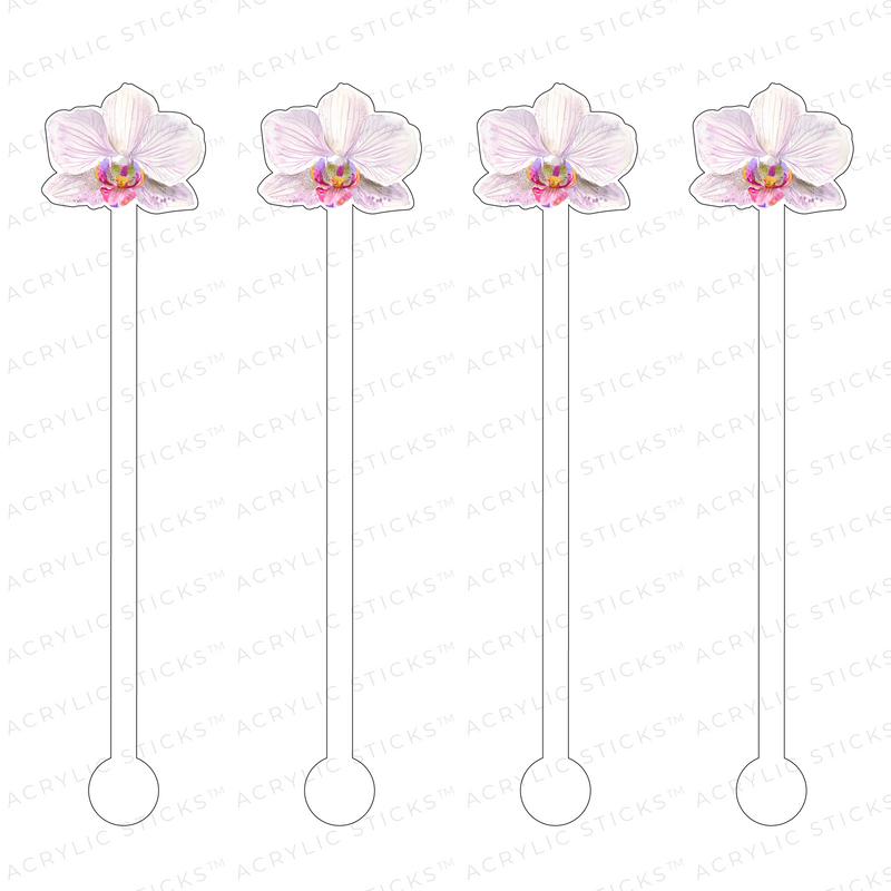 PHALO ORCHID BLOOM ACRYLIC STIR STICKS