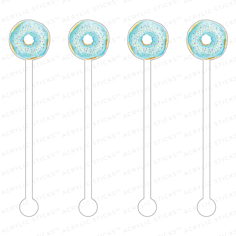 BLUE SPRINKLE DONUT ACRYLIC STIR STICKS