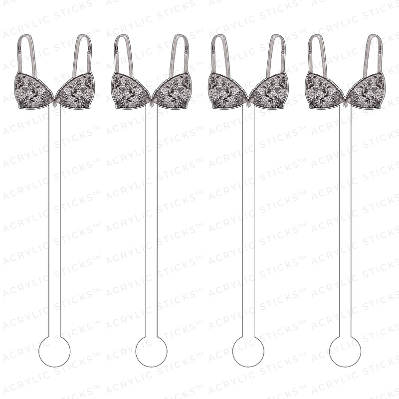 BLACK LACE BRA ACRYLIC STIR STICKS